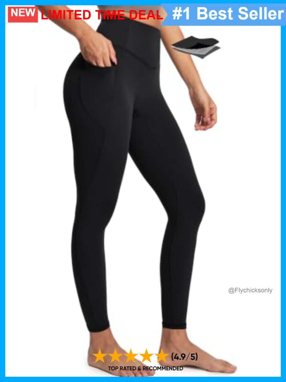 High Waisted Compression Leggings with Pockets Tummy Control Yoga Pants